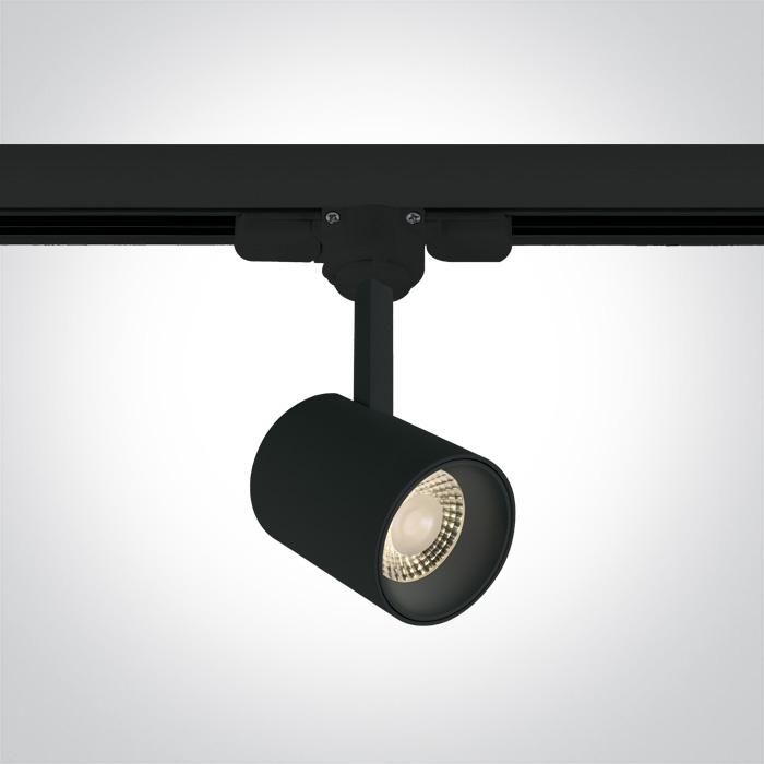 BLACK COB LED 8w WW TRACK SPOT 36deg 230V DIMMABLE.