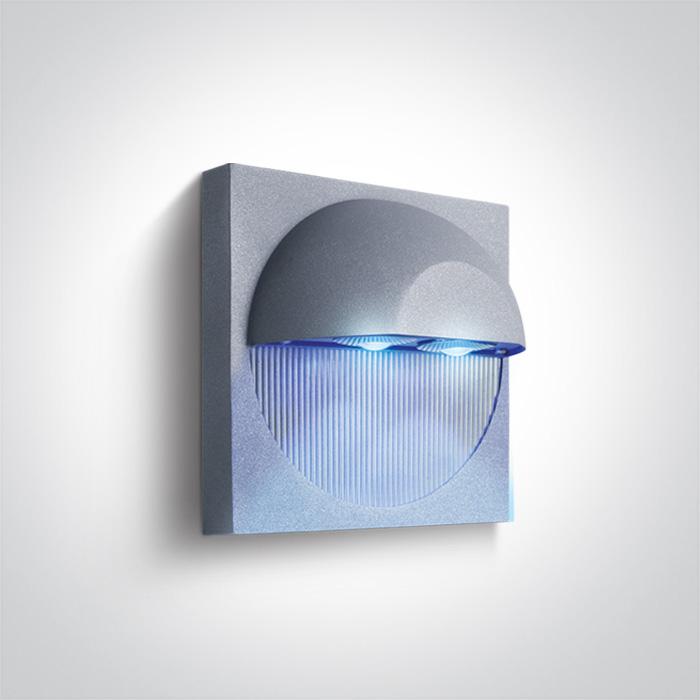 GREY LED 2x1w BLUE IP54.