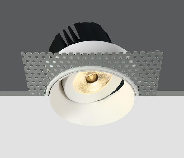 WHITE COB LED 7W WW 700mA 38deg IP54 TRIMLESS ADJUSTABLE.
