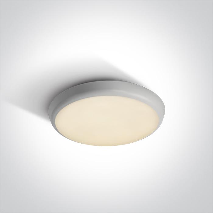 WHITE LED PLAFO 12W WW IP54 100-240V.