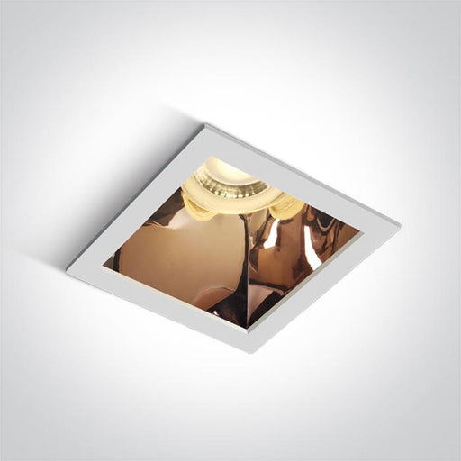 WHITE GU10 10W COPPER REFLECTOR DARK LIGHT.