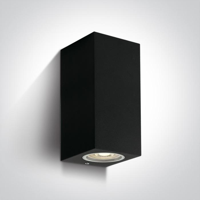 BLACK WALL LIGHT GU10 2x10W IP65.