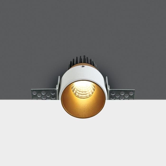 BRASS LED 3w WW 36deg 350mA IP20 DARK LIGHT TRIMLESS.