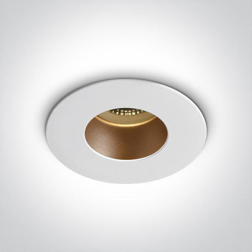 WHITE GU10 10W BRASS REFLECTOR DARK LIGHT.