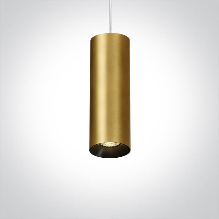 BRUSHED BRASS PENDANT GU10 10w DARK LIGHT.