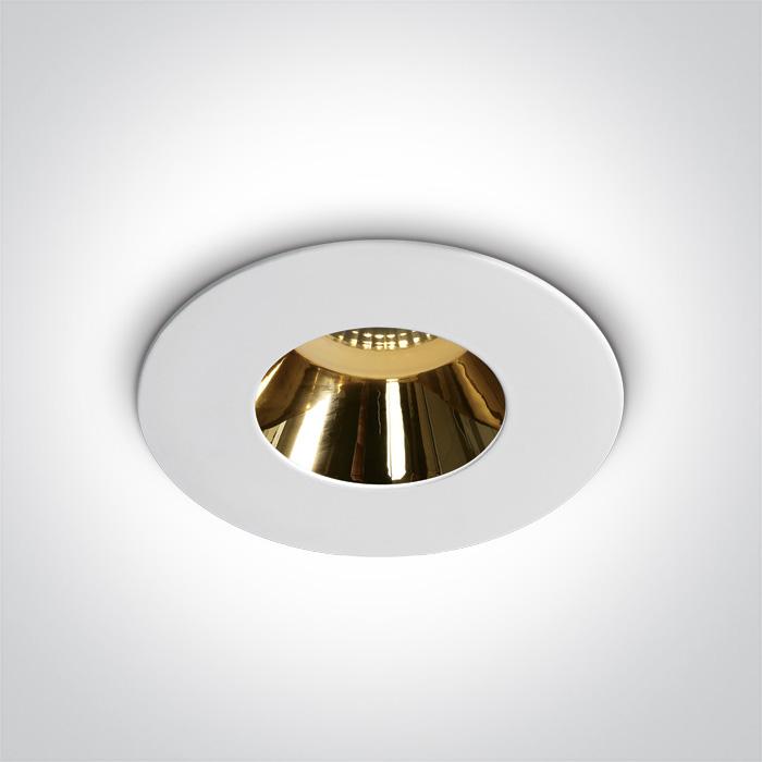 WHITE GU10 10W GOLD REFLECTOR DARK LIGHT.