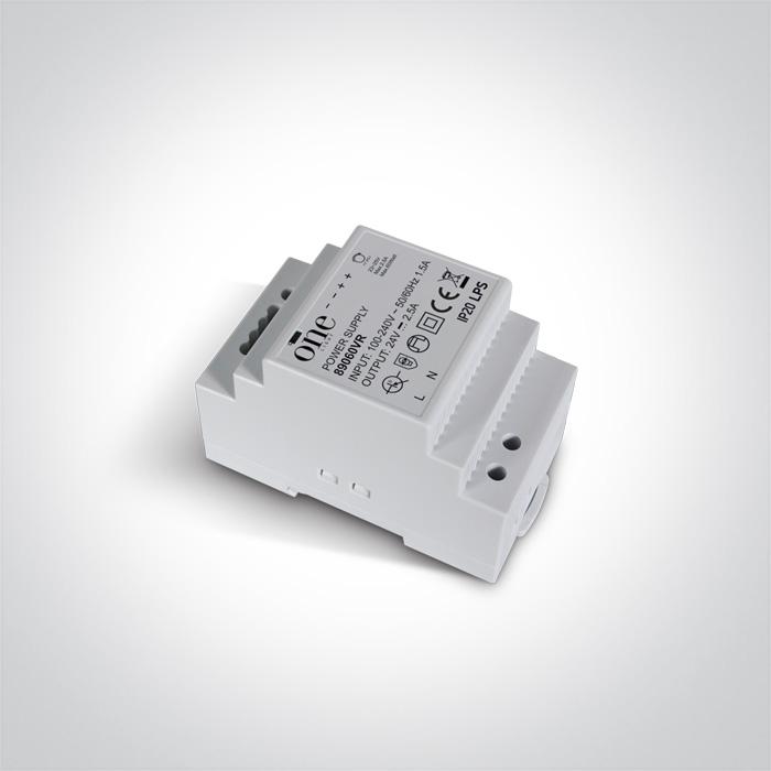 LED DRIVER 24v 0-60w DIN RAIL 3module size 100-240v.