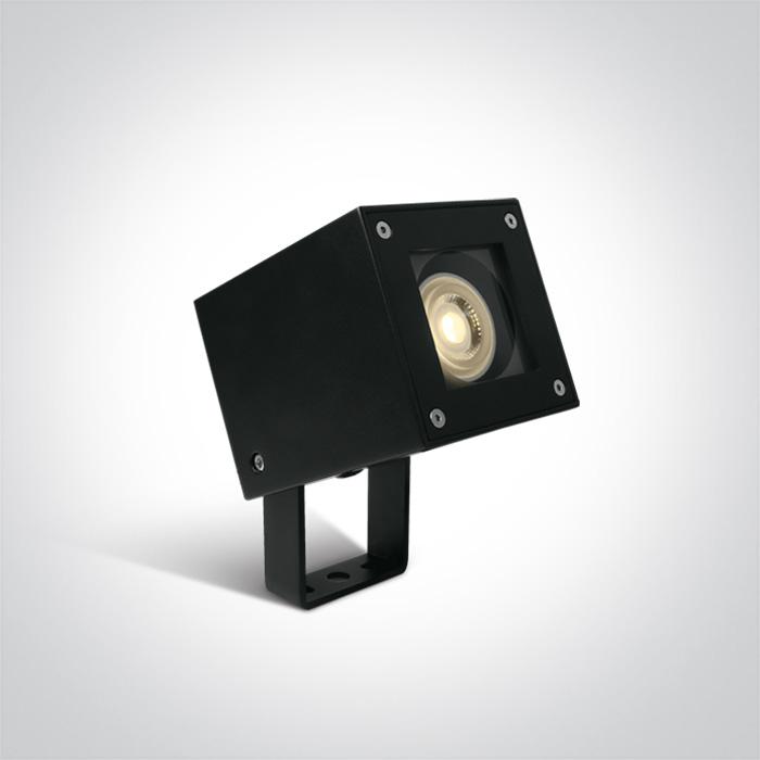 BLACK GARDEN SPOT GU10 10W IP65 WITH SPIKE.