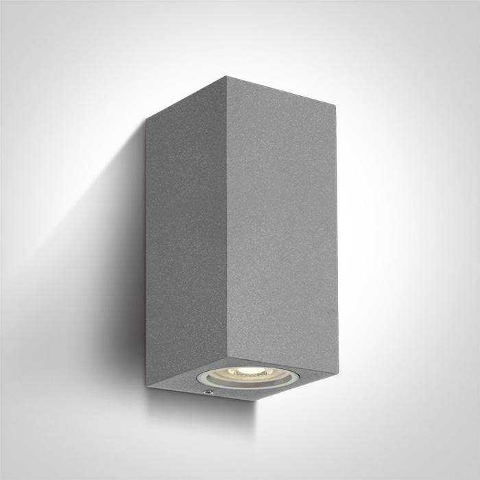 GREY WALL LIGHT GU10 2x10W IP65.