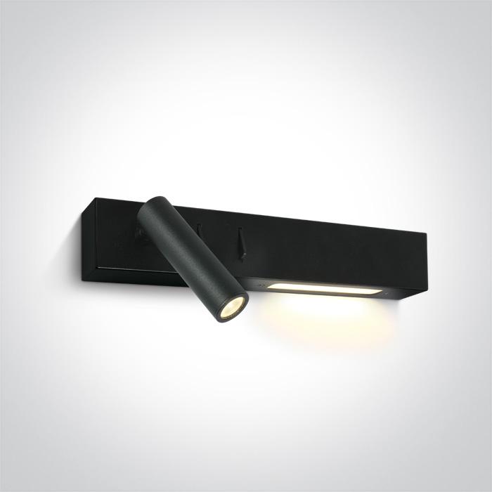 BLACK LED 3W + 6W WW WALL LAMP IP20 230v.
