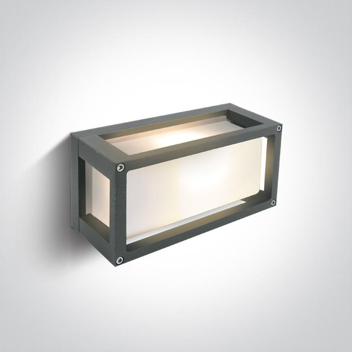 GREY E27 12W WALL LIGHT IP54.