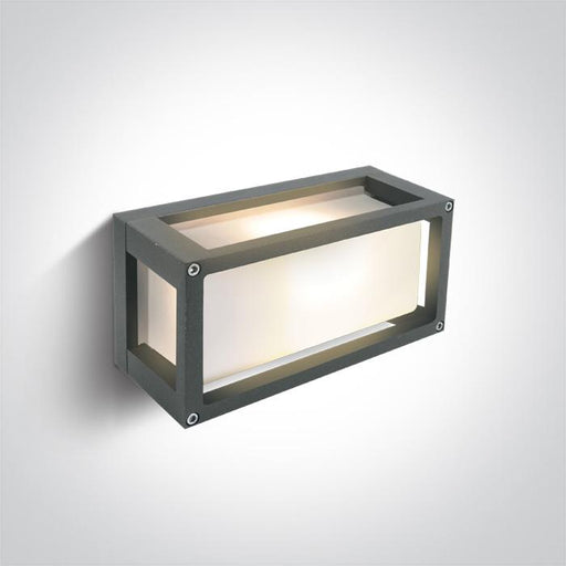 GREY E27 12W WALL LIGHT IP54.