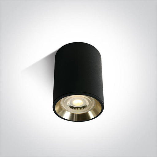 BLACK GU10 10W GOLD REFLECTOR DARK LIGHT.