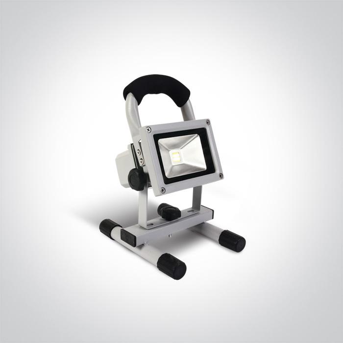 GREY LED 10w CW IP65 RECHARGEABLE 100-240v.