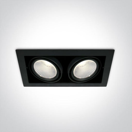 BLACK COB LED 2x30W CW 38deg 230V.