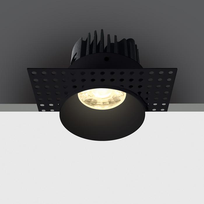 BLACK COB LED 7W WW 700mA 38deg IP54 TRIMLESS.