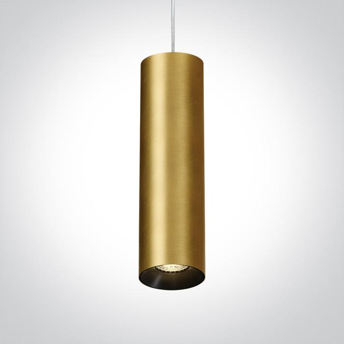 BRUSHED BRASS PENDANT GU10 10w DARK LIGHT.