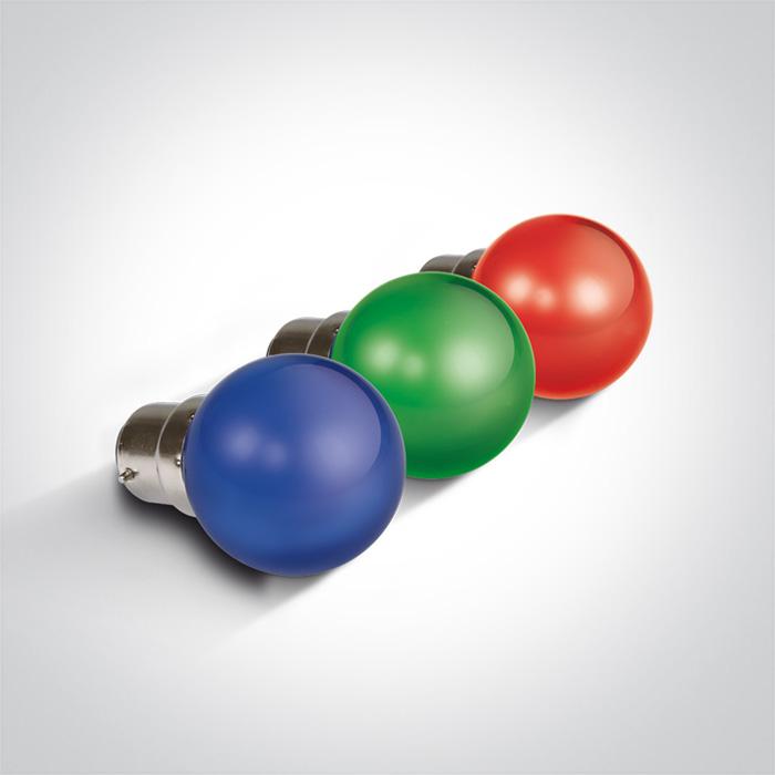 RED LED BALL LAMP 0,5w B22 230v.