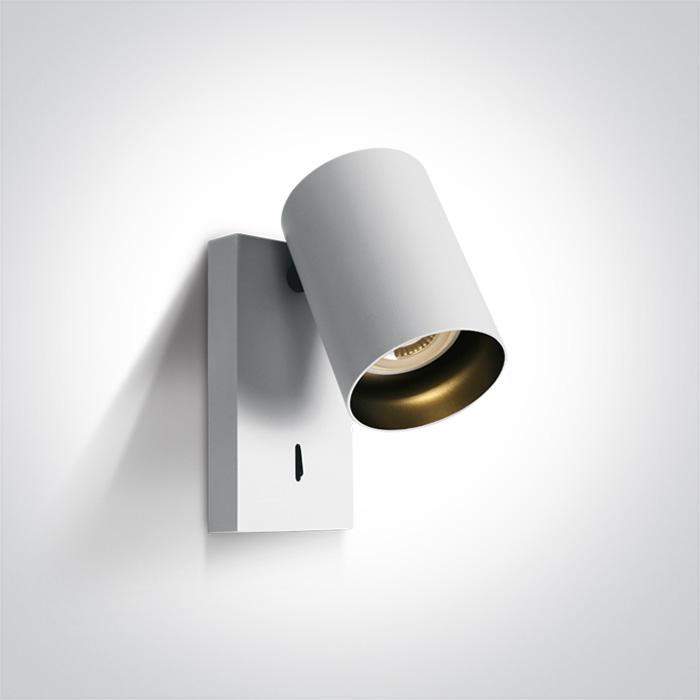 WHITE GU10 10W DARK LIGHT WITH SWITCH.