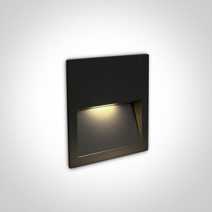 BLACK WALL RECESSED LED 4W IP65 DARK LIGHT 100-240V