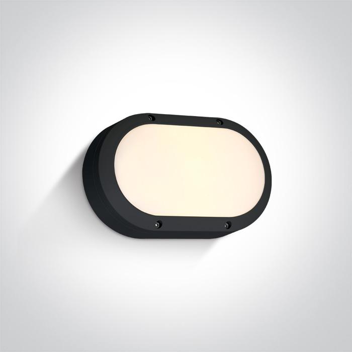 BLACK LED WALL LIGHT 10W WW IP54 230V.