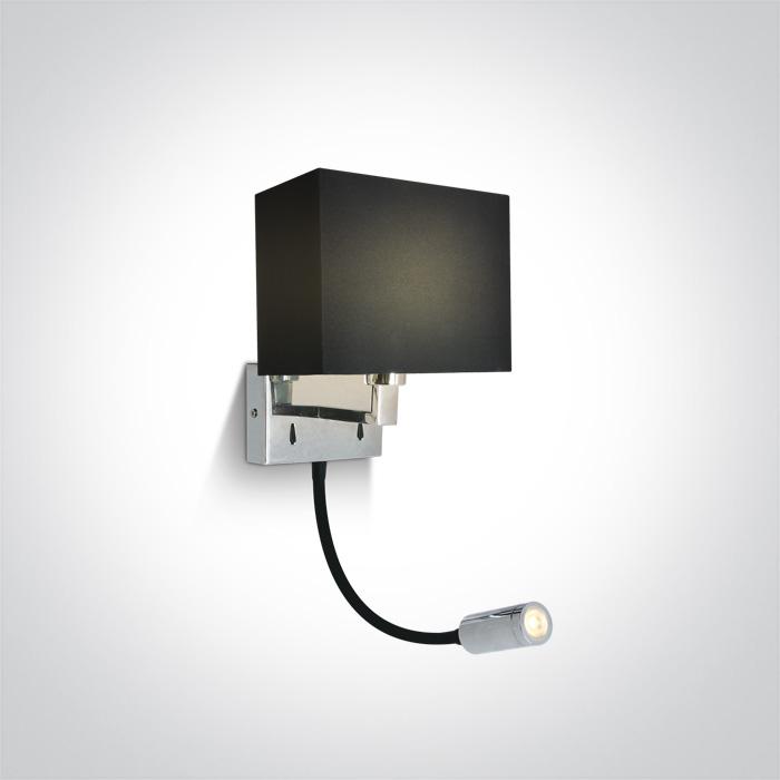 CHROME WALL LIGHT LED 3W WW + 8W E14 230v.