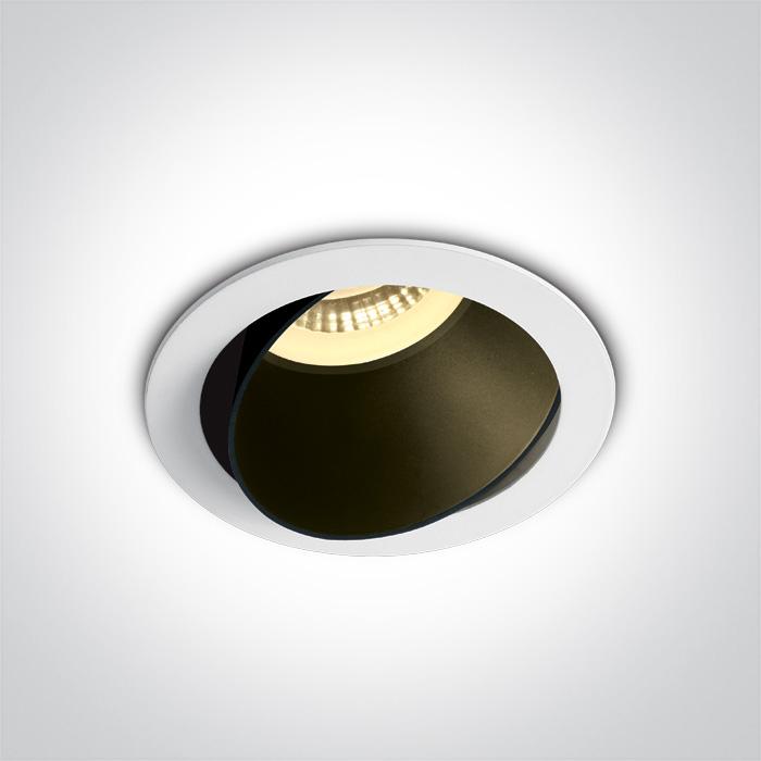 WHITE GU10 10W BLACK REFLECTOR DARK LIGHT ADJUSTABLE.