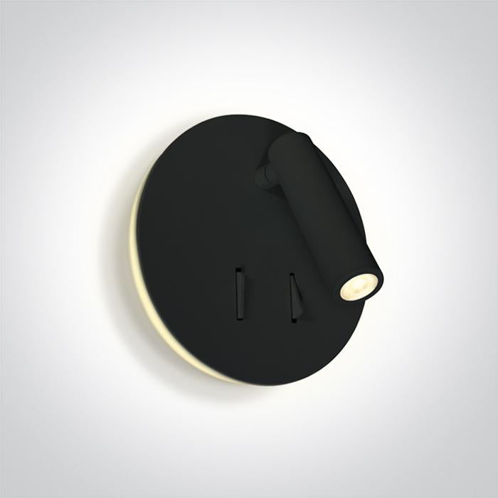 BLACK LED 3W + 5W BACK LIGHT WW IP20 230V.