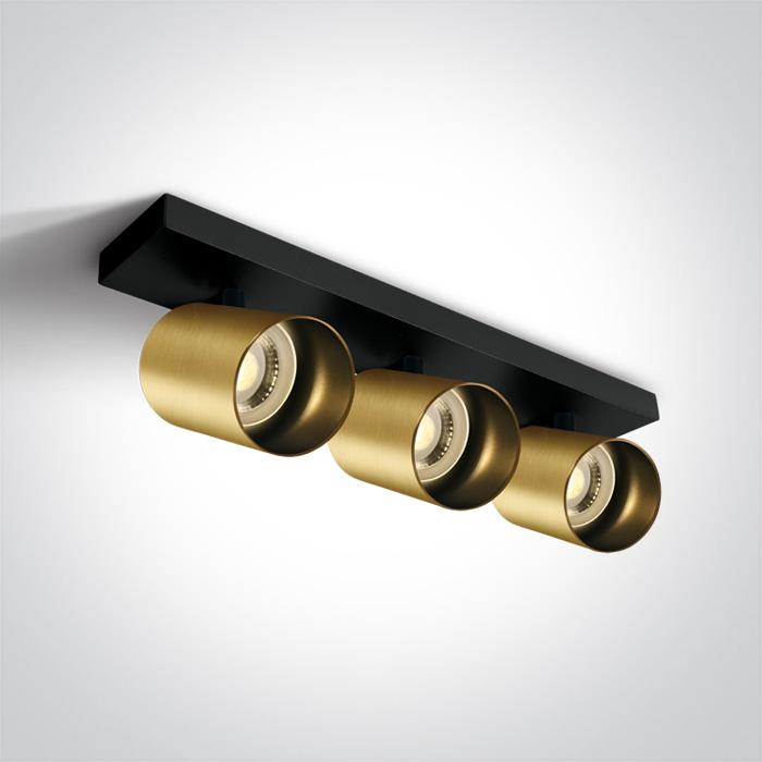 BRUSHED BRASS GU10 3x10W DARK LIGHT.