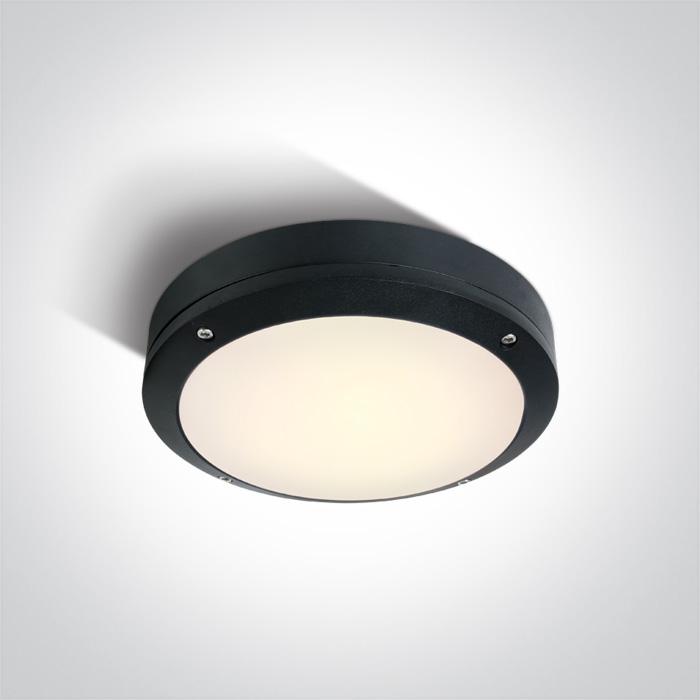 BLACK LED PLAFO 10W WW IP54 230V.