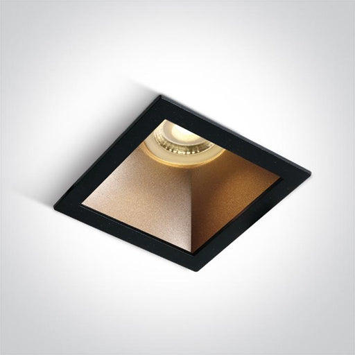 BLACK GU10 10W BRASS REFLECTOR DARK LIGHT.