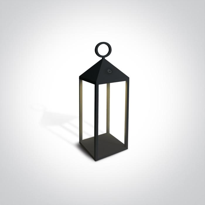BLACK LED 3w WW IP54 RECHARGEABLE.