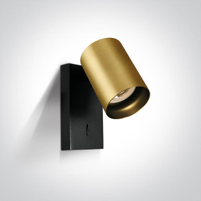 BRUSHED BRASS GU10 10W DARK LIGHT WITH SWITCH.