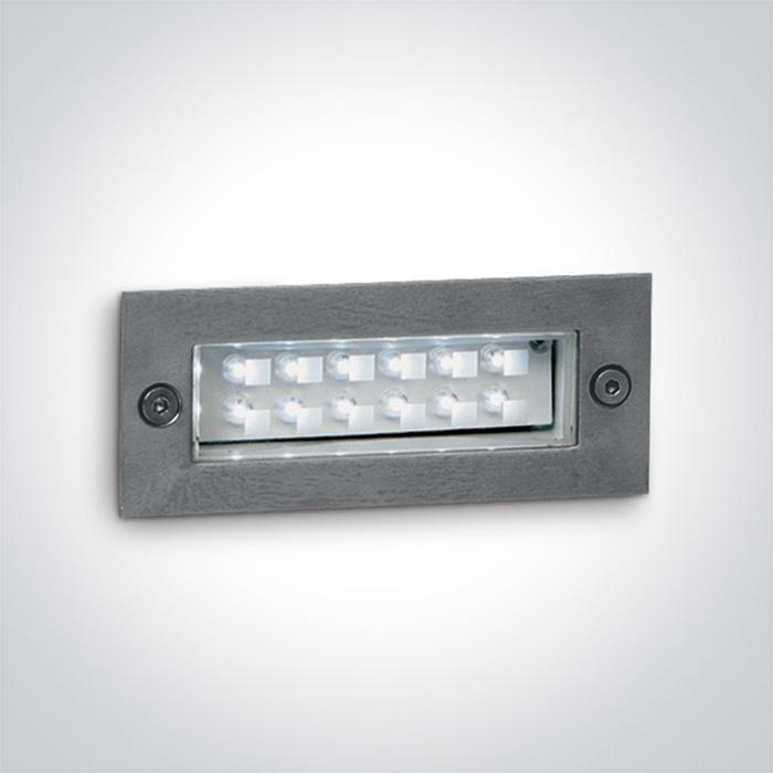 S/STEEL WALL RECESSED RED 1,2w IP54 230v.