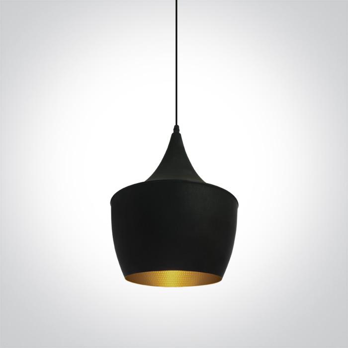BLACK E27 12W BRASS REFLECTOR.