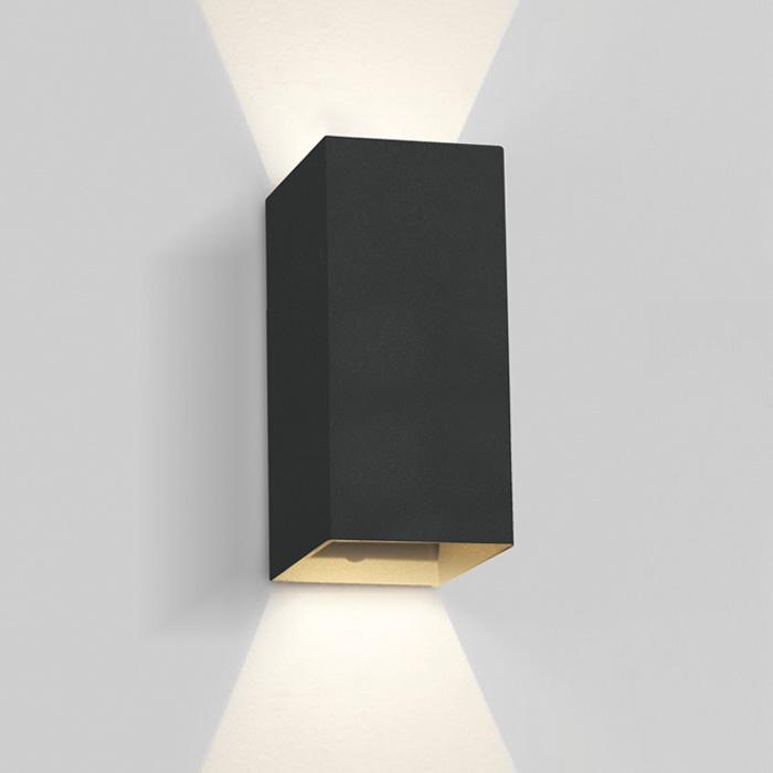 BLACK WALL LED 2x3W WW IP54 DARK LIGHT 100-240V.
