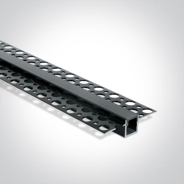 BLACK TRIMLESS PROFILE 2m FOR 10mm STRIPS + BLACK PC DIFFUSER.