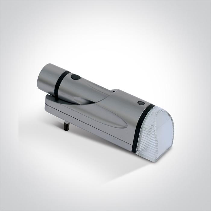 GREY LED NIGHT LIGHT TORCH RECHARGEABLE EU SOCKET