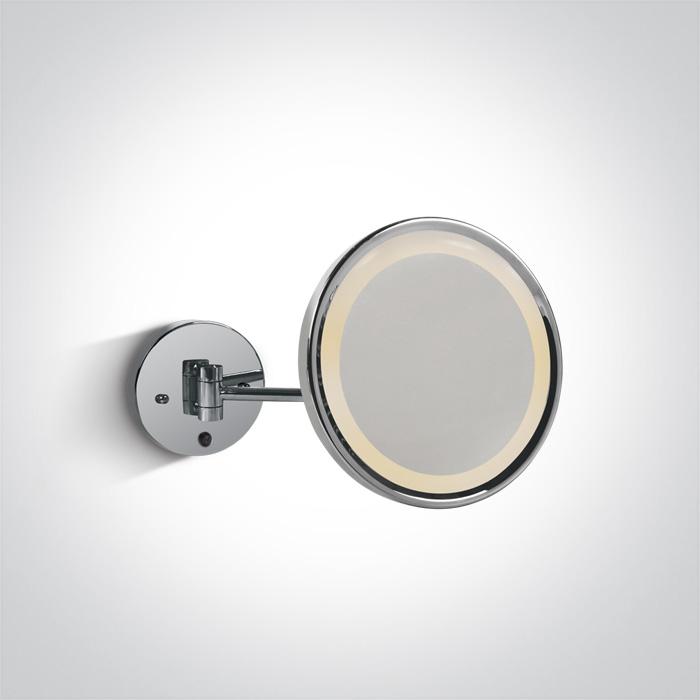 LED CHROME MIRROR + SWITCH 7w CW IP44 100-240v — Wimbledon Lighting ...