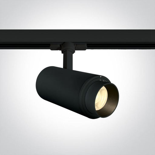 BLACK COB LED 30W WW TRACK SPOT 20-60deg ADJUSTABLE BEAM 230V.