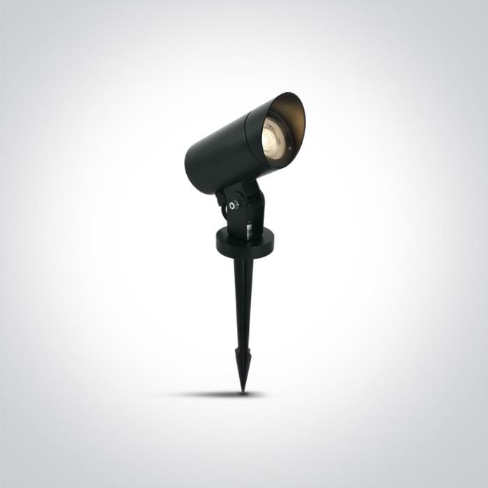 BLACK GARDEN SPOT GU10 10W IP65 WITH SPIKE.