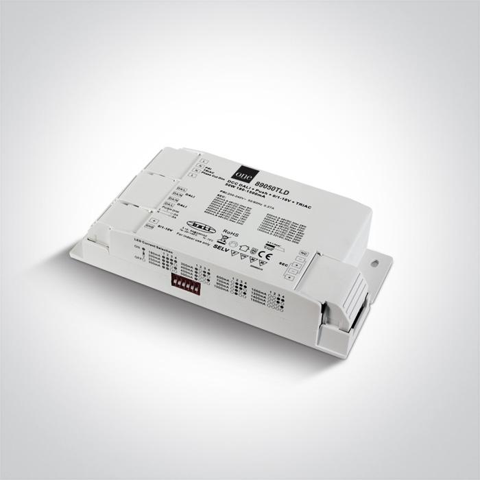 DALI / PUSH TO DIMM / 1-10V / TRIAC UNIVERSAL DRIVER 50W IP20 230V.