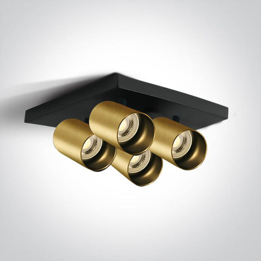 BRUSHED BRASS GU10 4x10W DARK LIGHT.