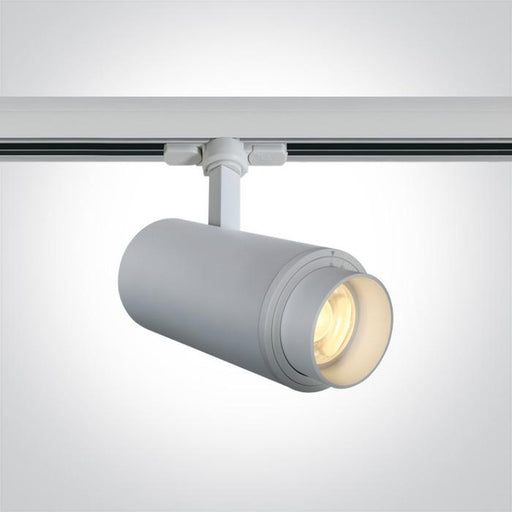 WHITE COB LED 30W WW TRACK SPOT 20-60deg ADJUSTABLE BEAM 230V.