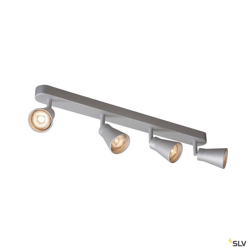 AVO CW Quad, Indoor surface-mounted wall and ceiling light, QPAR51, silver, max. 50W