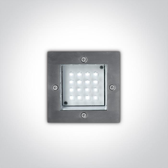 S/STEEL WALL RECESSED RED 1,6w IP54 230v.
