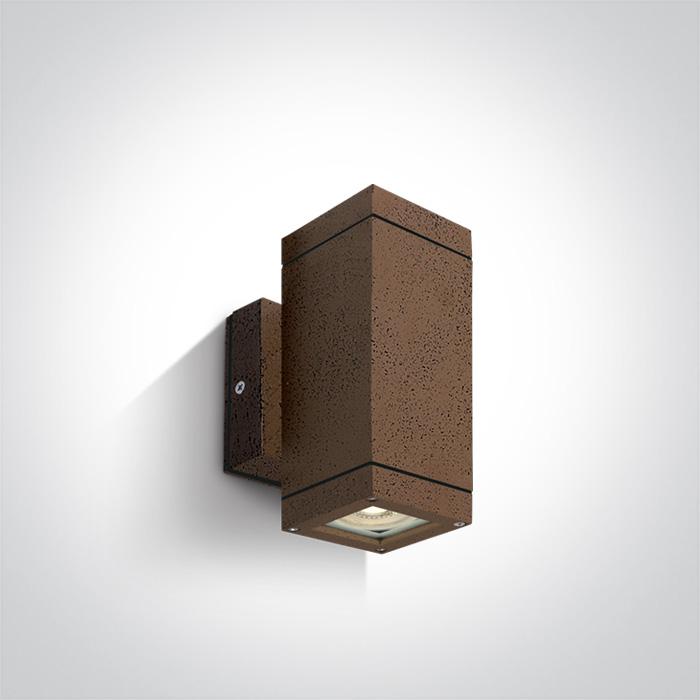 RUST BROWN WALL 2xGU10 10w IP54.