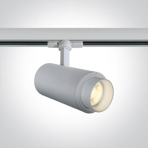 WHITE COB LED 30W CW TRACK SPOT 20-60deg ADJUSTABLE BEAM 230V.