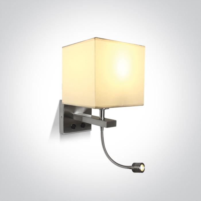 BRCHR LED 3w WW + E27 40w WHITE SHADE 230v.