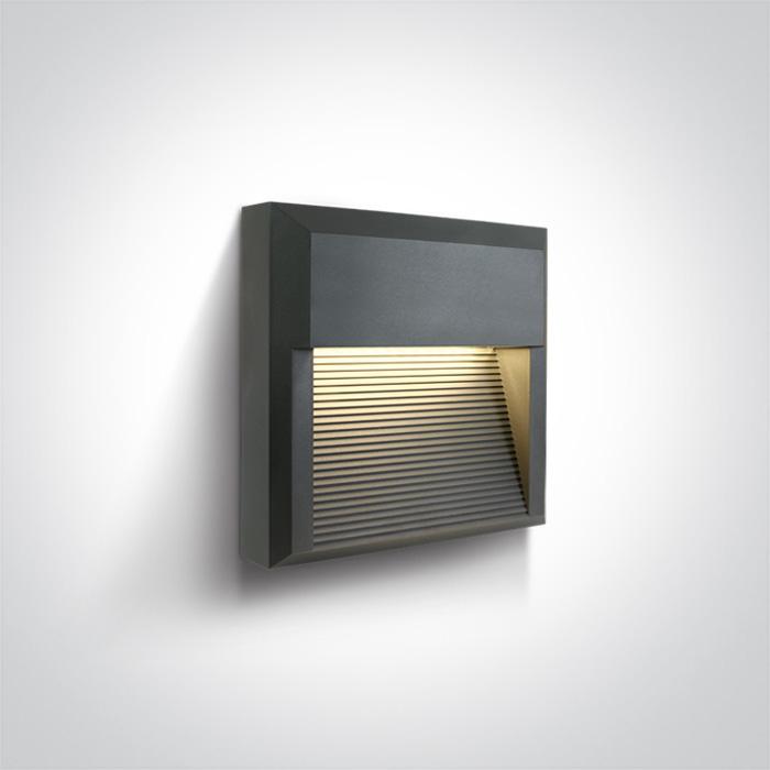 ANTHRACITE LED WALL LIGHT 8W WW DARK LIGHT IP65 230V.